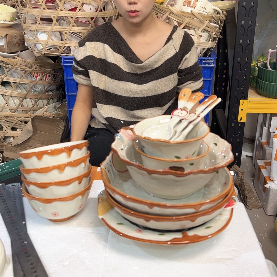 潮州陶瓷餐具源头厂家14件套