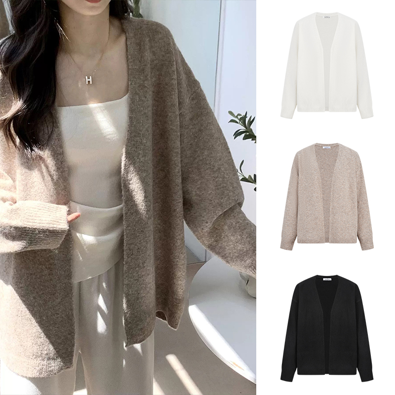 Moses Queen/魔西女王韩系慵懒风开衫宽松软糯女春秋休闲针织外套