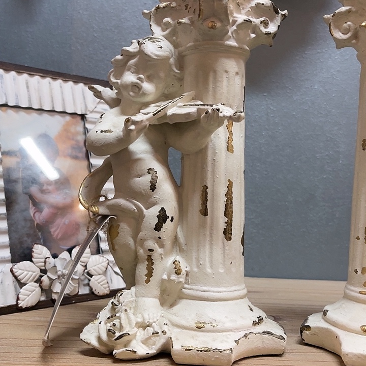 水晶玻璃吸管款天使烛台