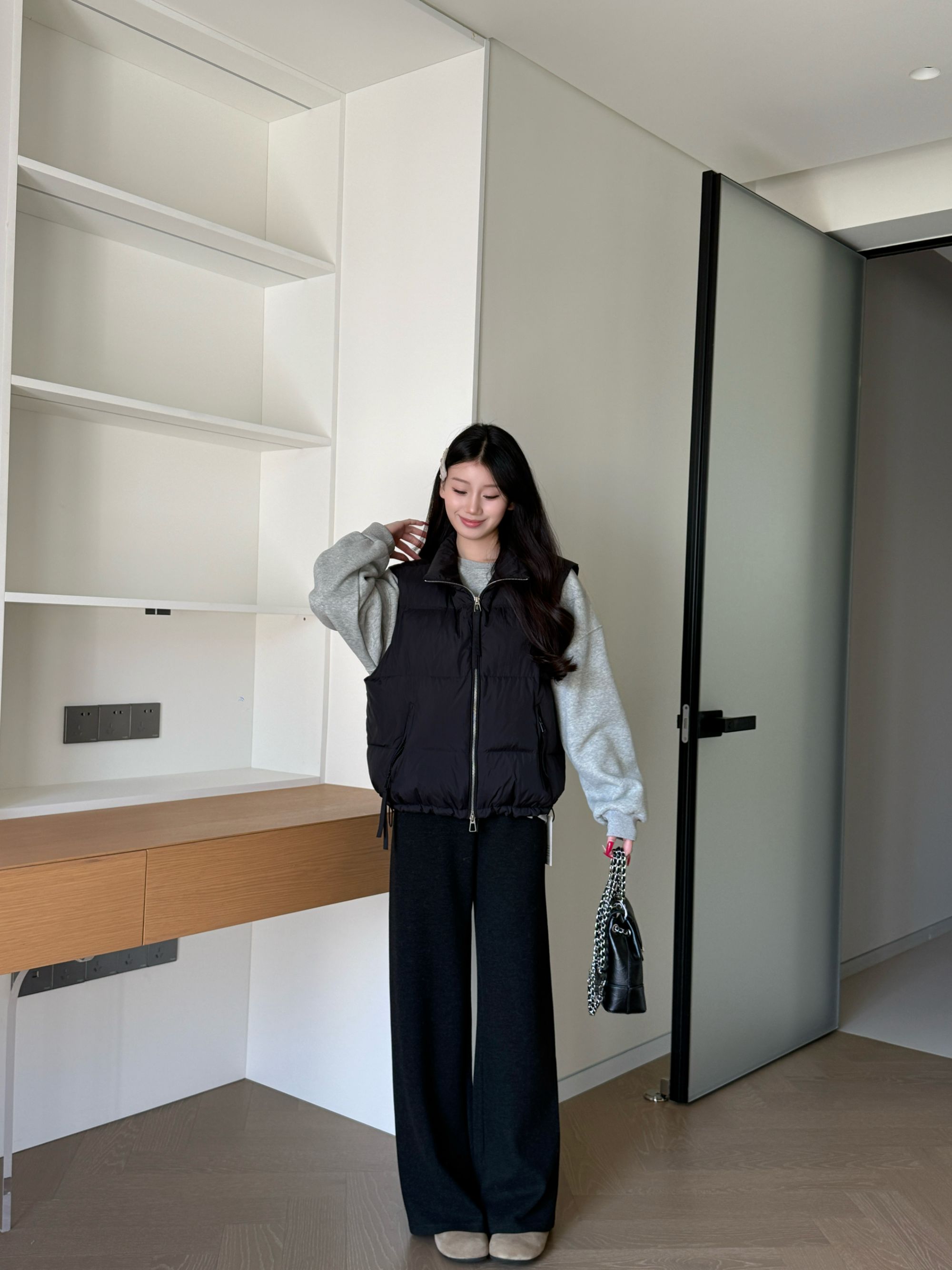 韩系立领背心休闲通勤无袖外套马甲2025冬新款