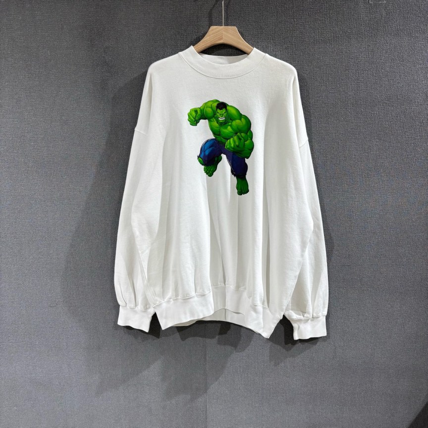 未使用 Balenciaga/巴黎世家 (pm)绿巨人圆领卫衣 带吊L码/7044