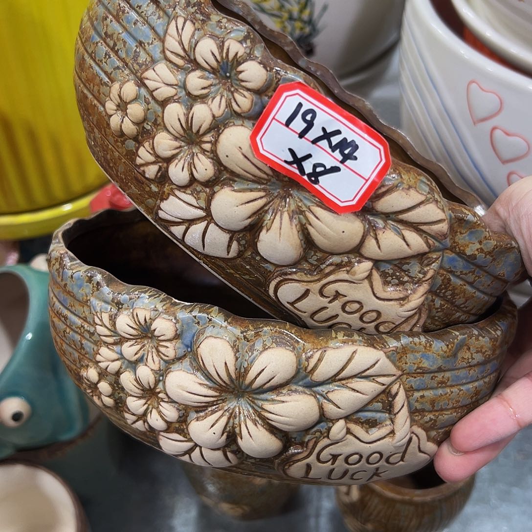 外贸尾单陶瓷花盆10米包邮