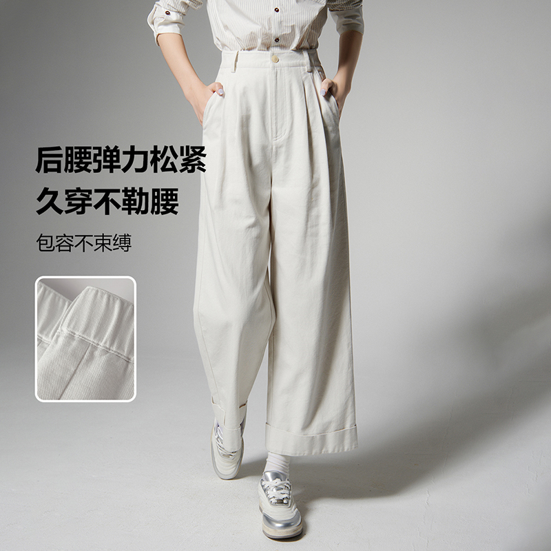 【专享】百搭神裤2025利落清爽随性卷边裤女25062852