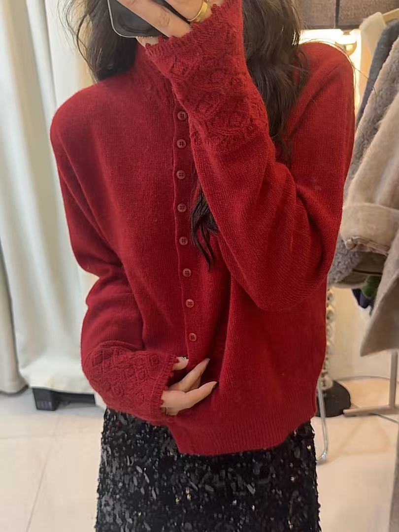 QIANRH-1574时光织语秋冬新款立领设计感韩版时尚百搭针织衫