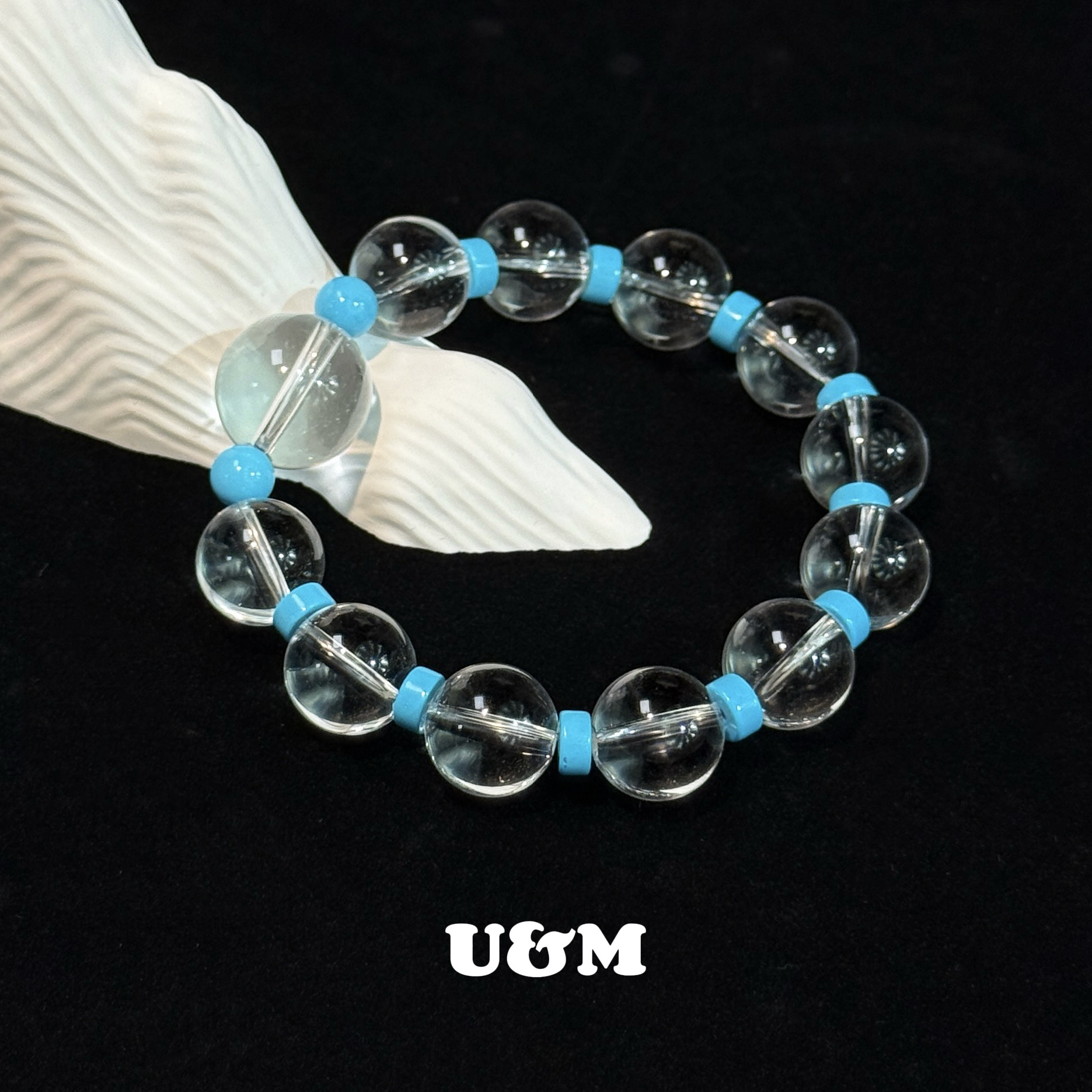 U&M | 青·珀系列 | 白水晶  | 松石 | 12mm | 15mm