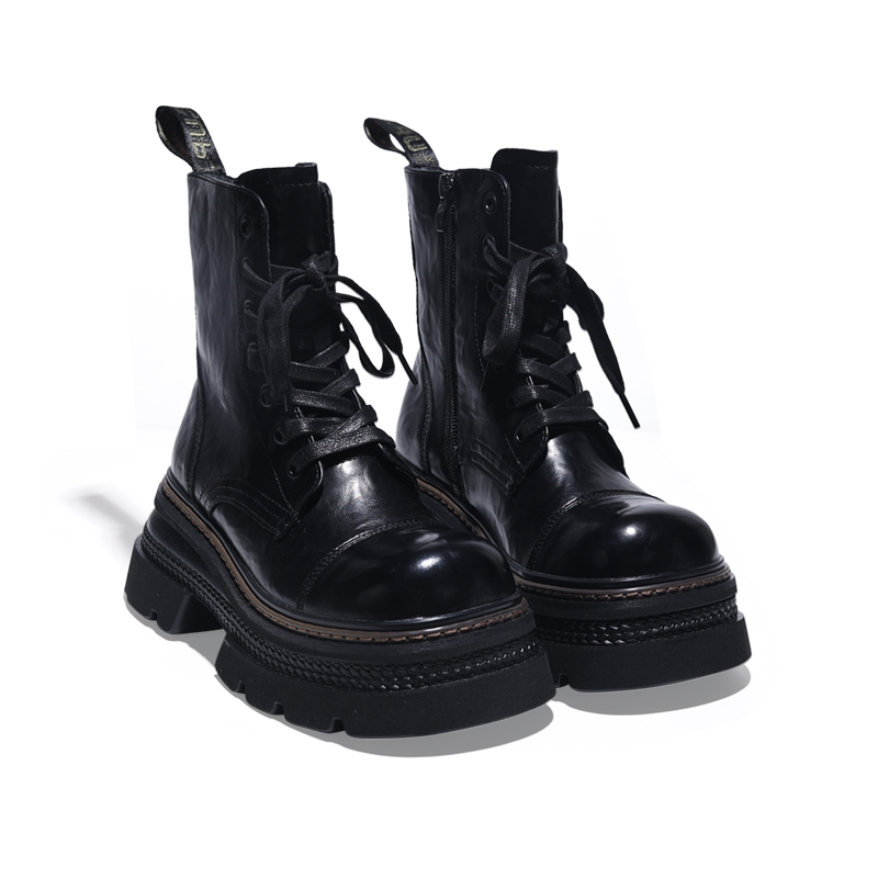 【TG】厚底内增高15CM筒高15.5CM女士真皮马丁靴短靴LX50901