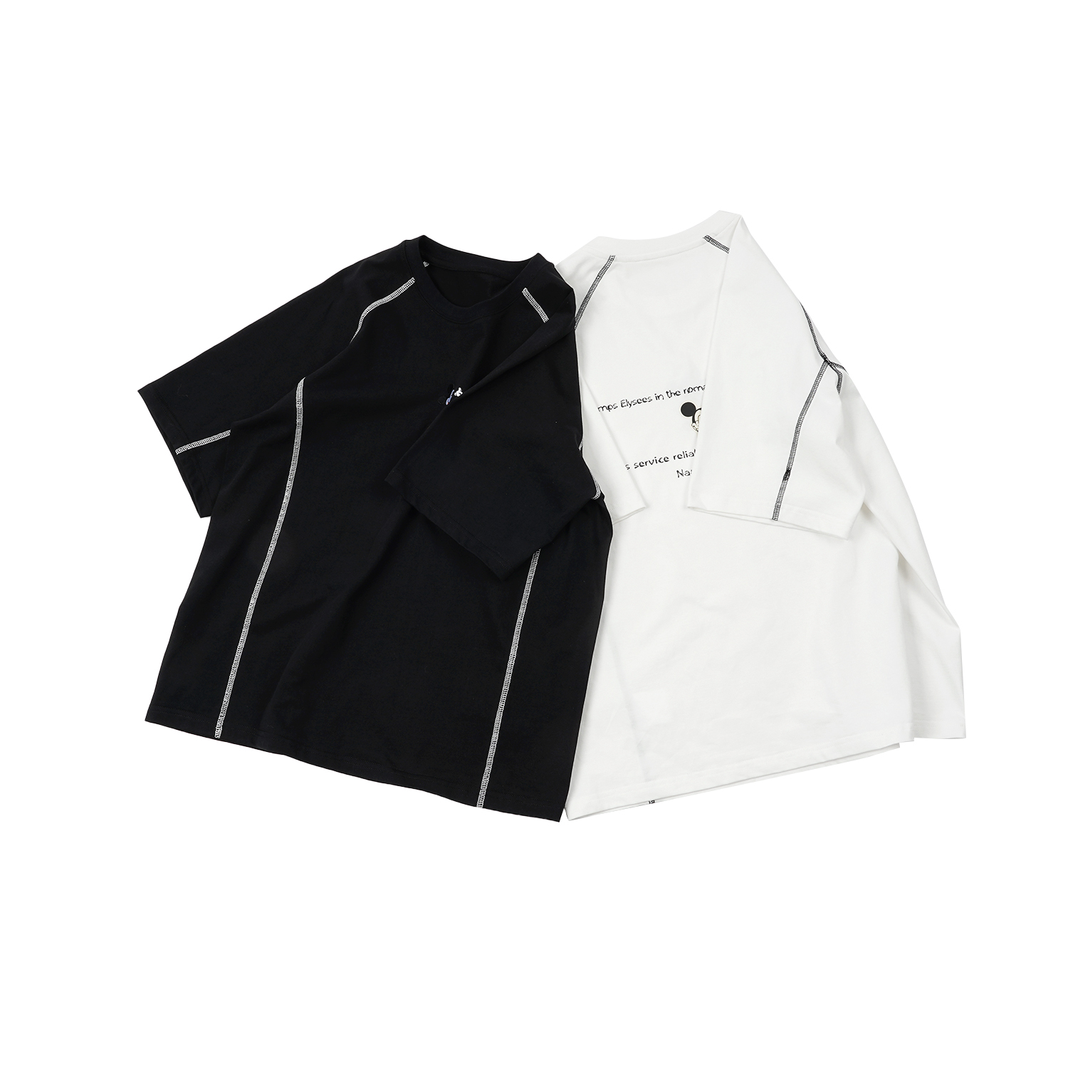 【哈梭线刺绣鼠短袖】宽松大版卡通T恤女2025新款YS5ZA0367