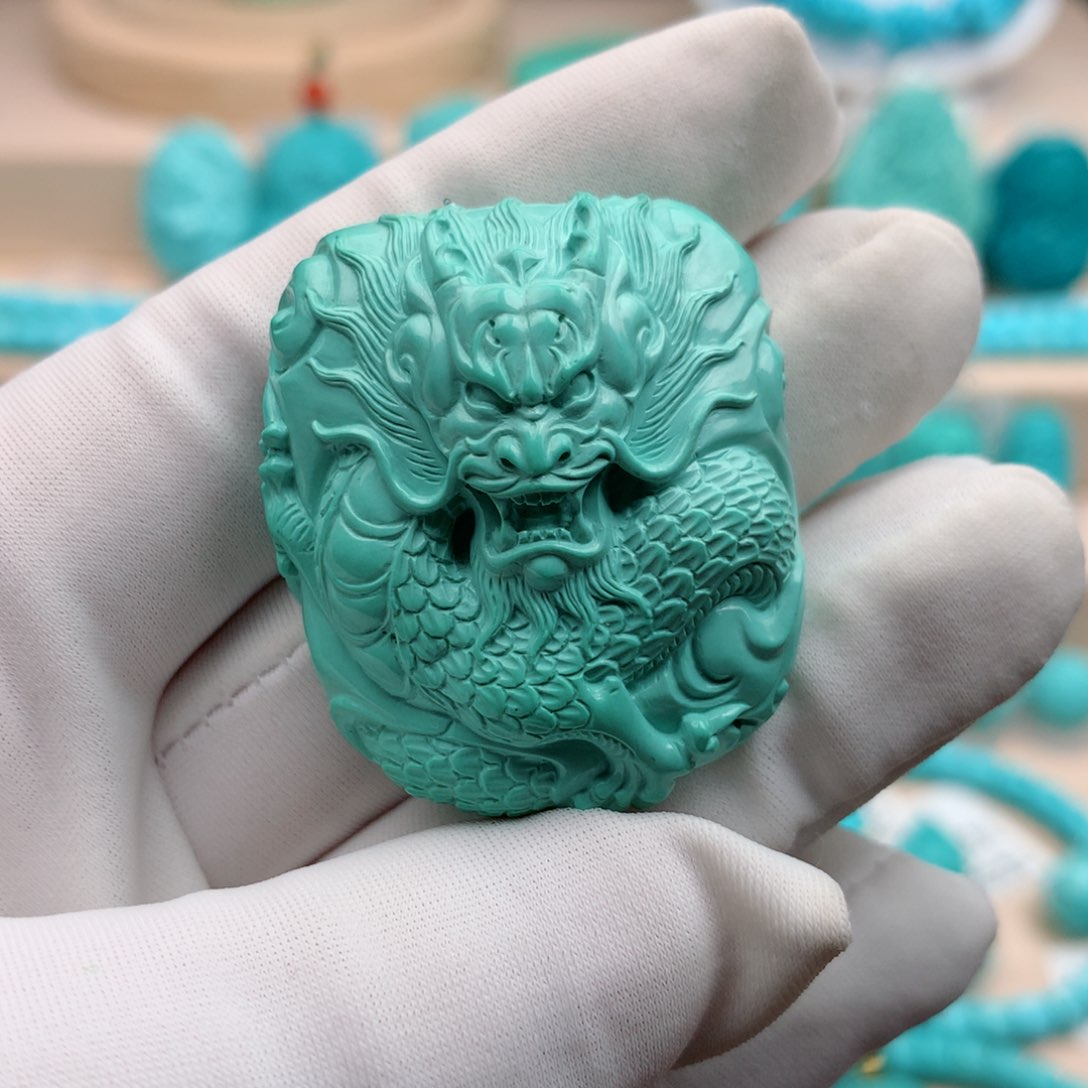 绿松石珠宝奇石未镶嵌27.6克