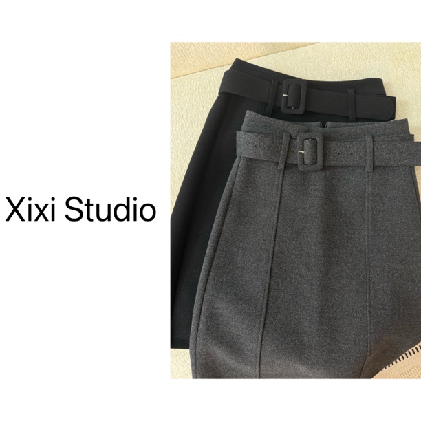 【西西】 气质派 加厚冬季高腰直筒中长半裙-25982