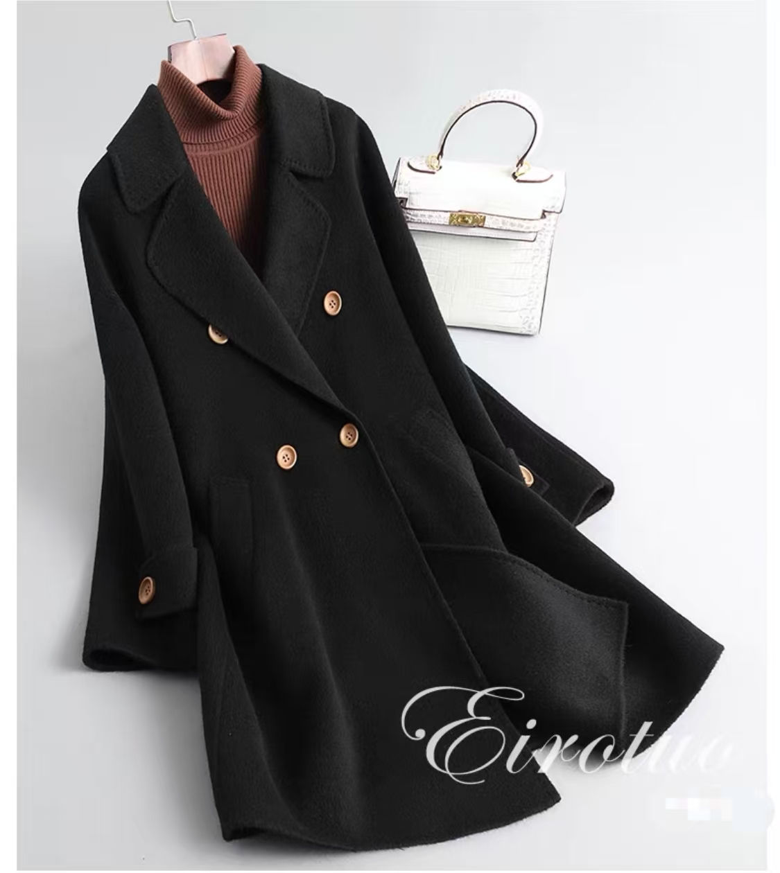 【小飞女装大衣】中长款骆驼绒100%大衣百搭气质1213