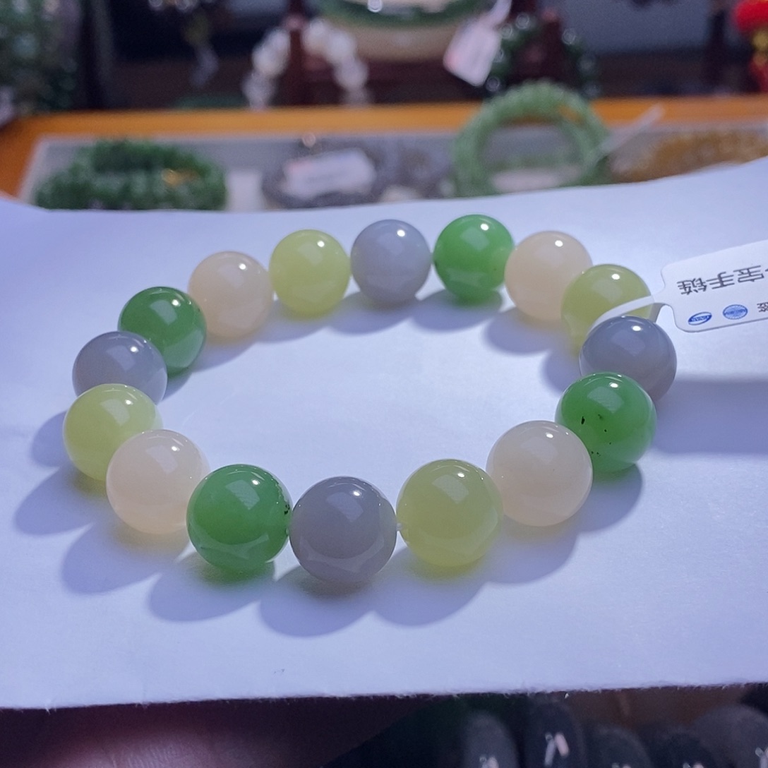 和田玉未镶嵌多宝手串12M M