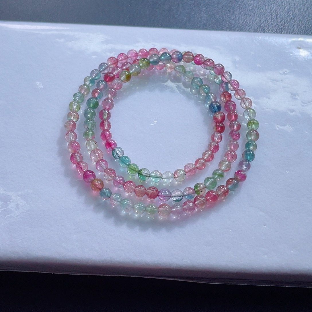 未镶嵌碧玺手链4.8mm左右