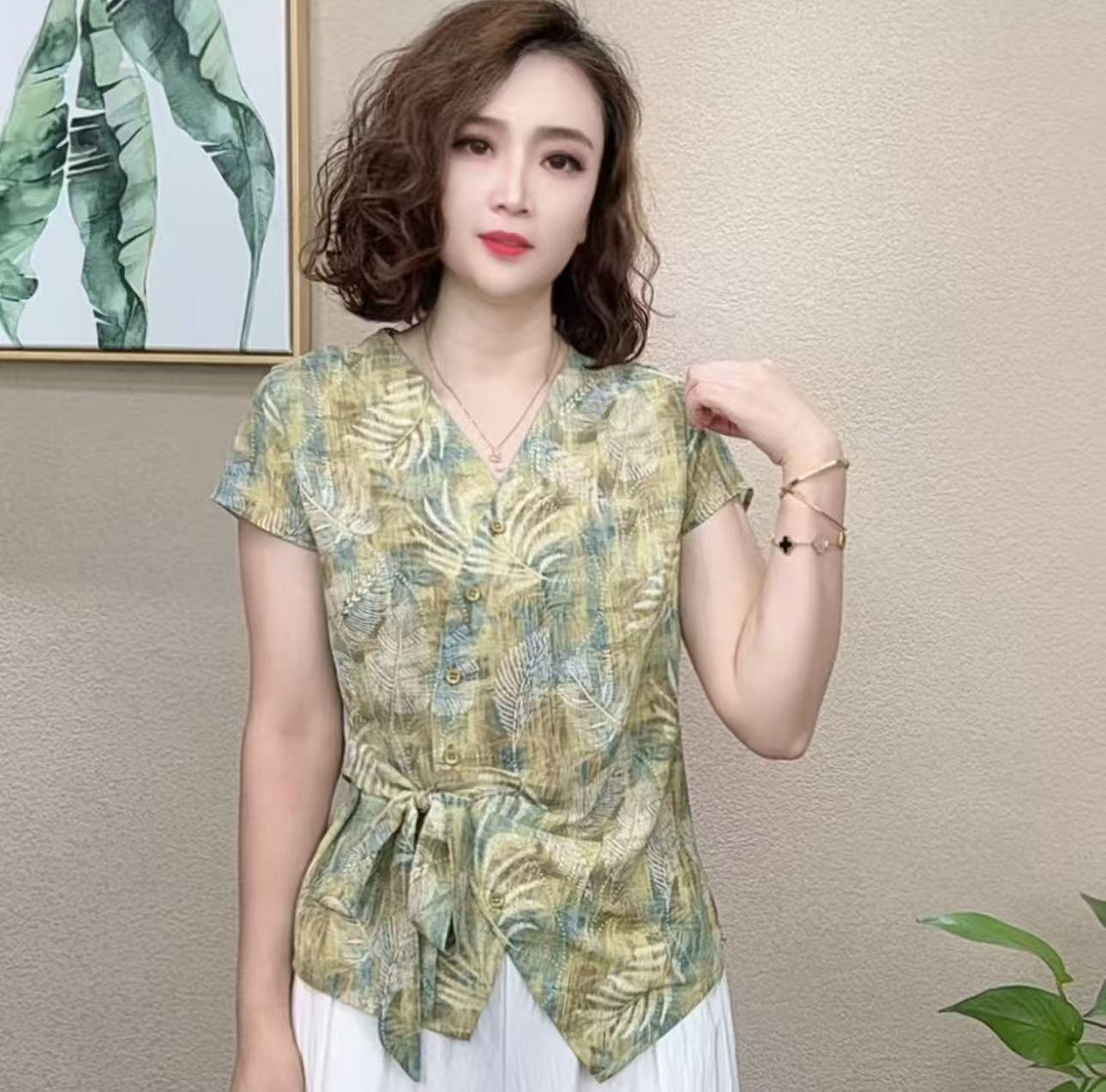 2025夏季新款洋气百搭减龄显瘦气质短袖T恤女上衣#02830