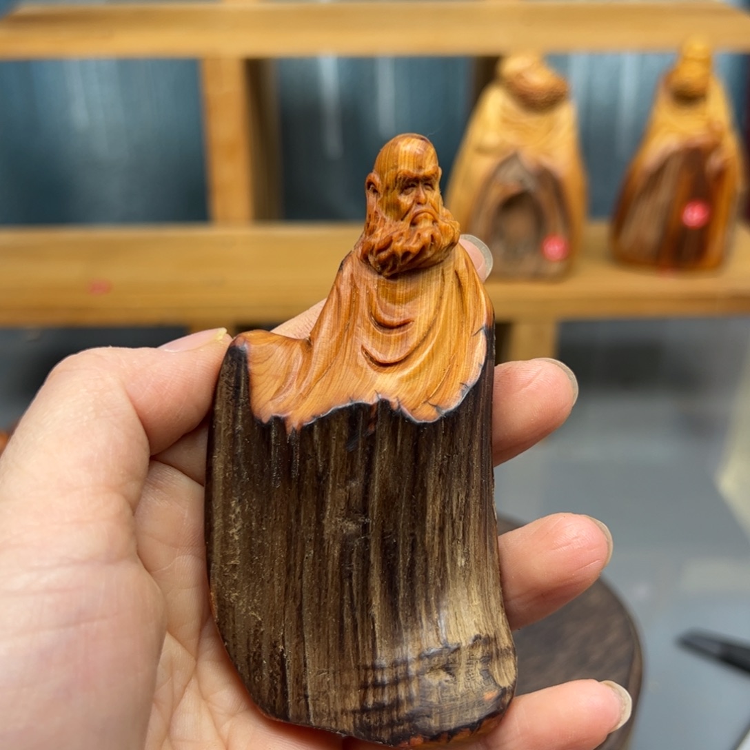 清***水柏木崖柏木摆件手把件，