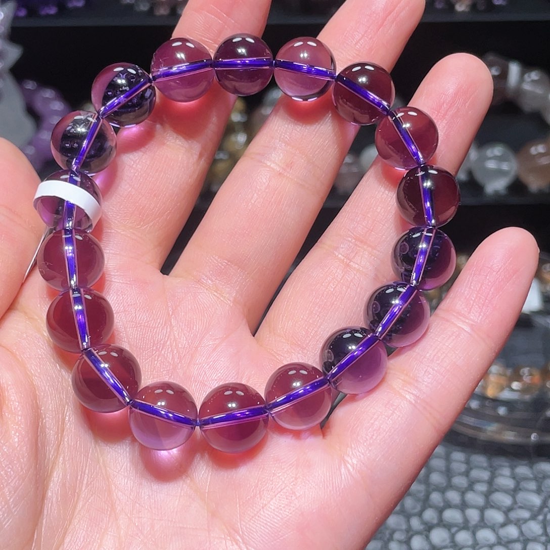 水晶手链未镶嵌紫水晶手链，晶体通透