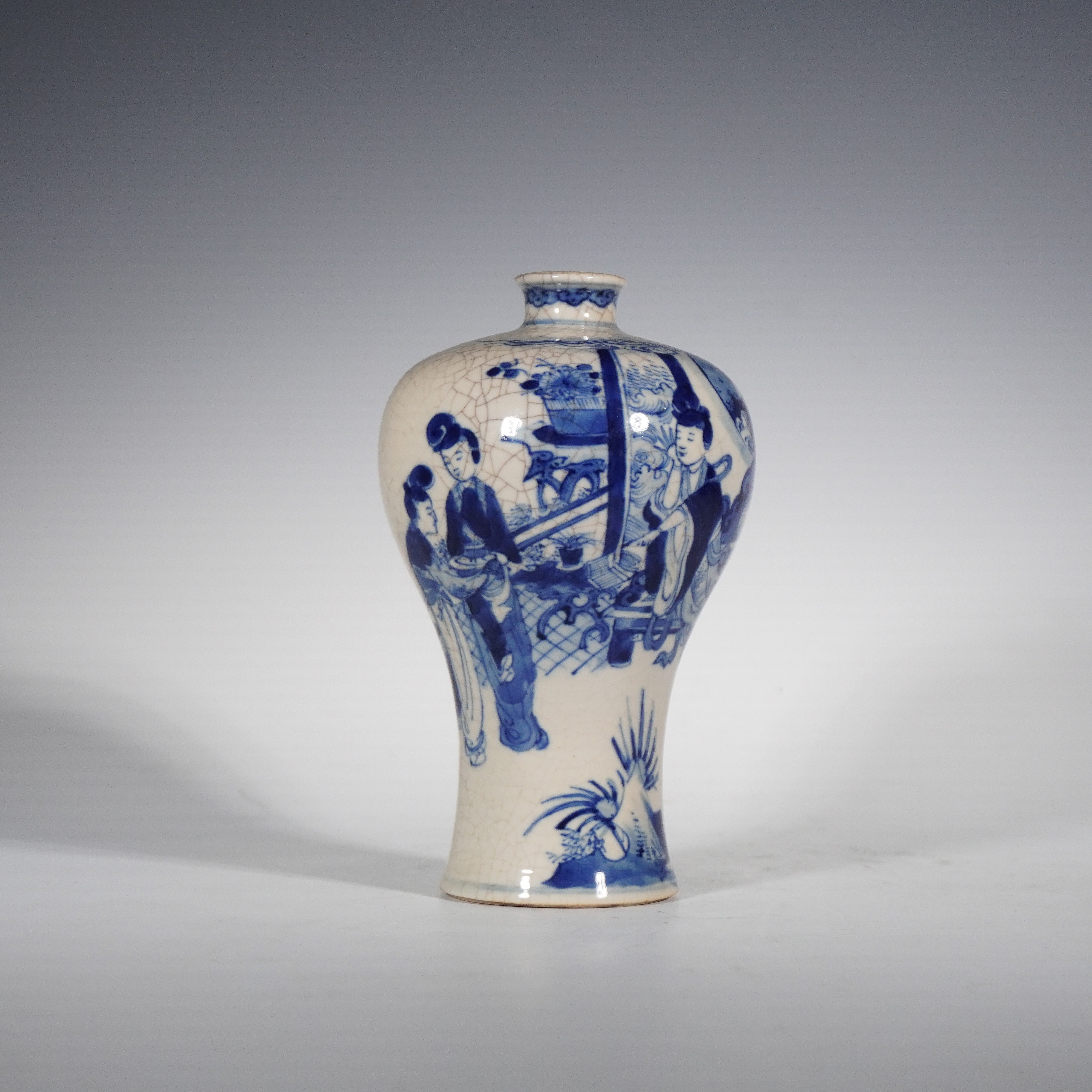 Lot 19622 清中期 浆胎青花拷红图梅瓶【古董拍卖】