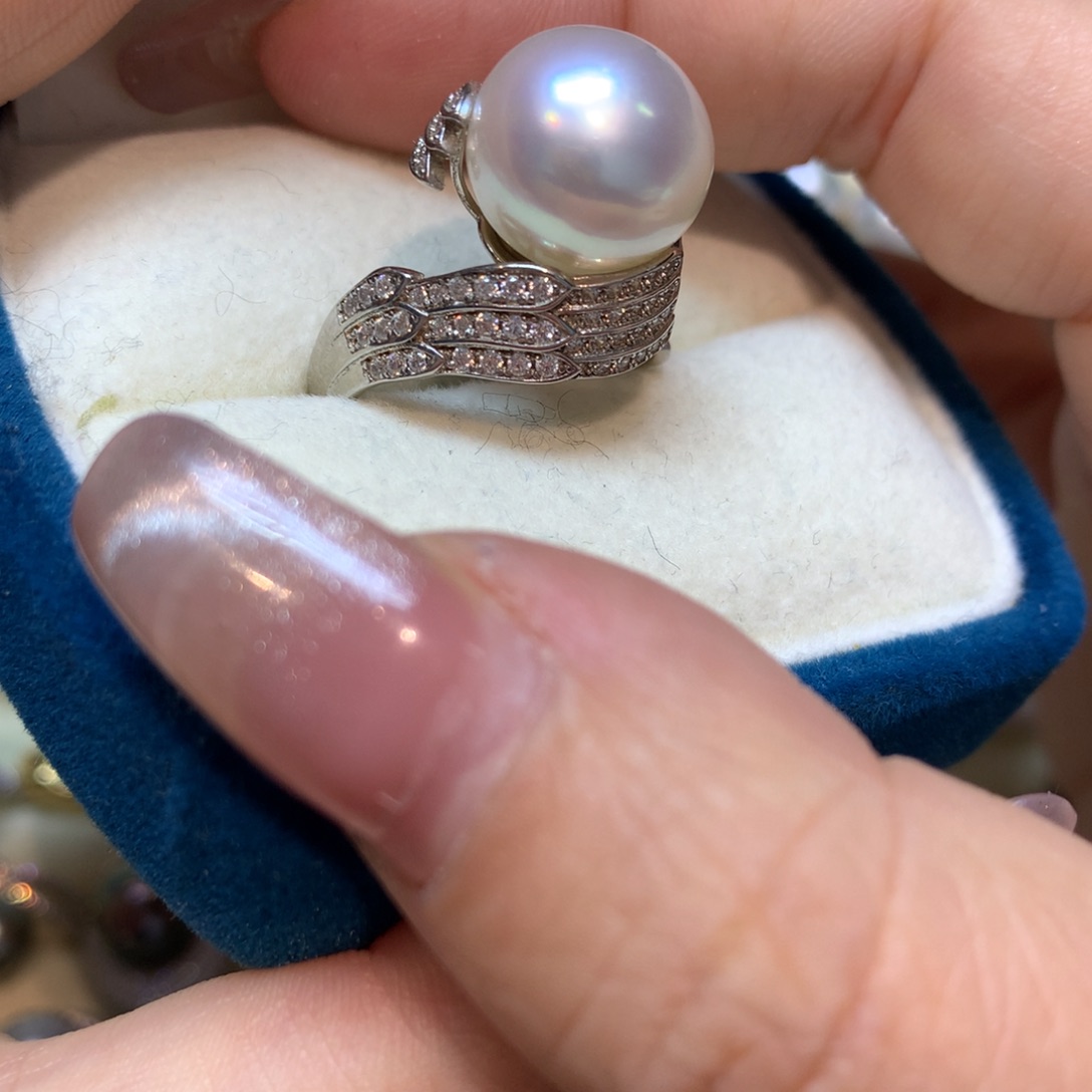 海水珍珠戒指银S925镶嵌