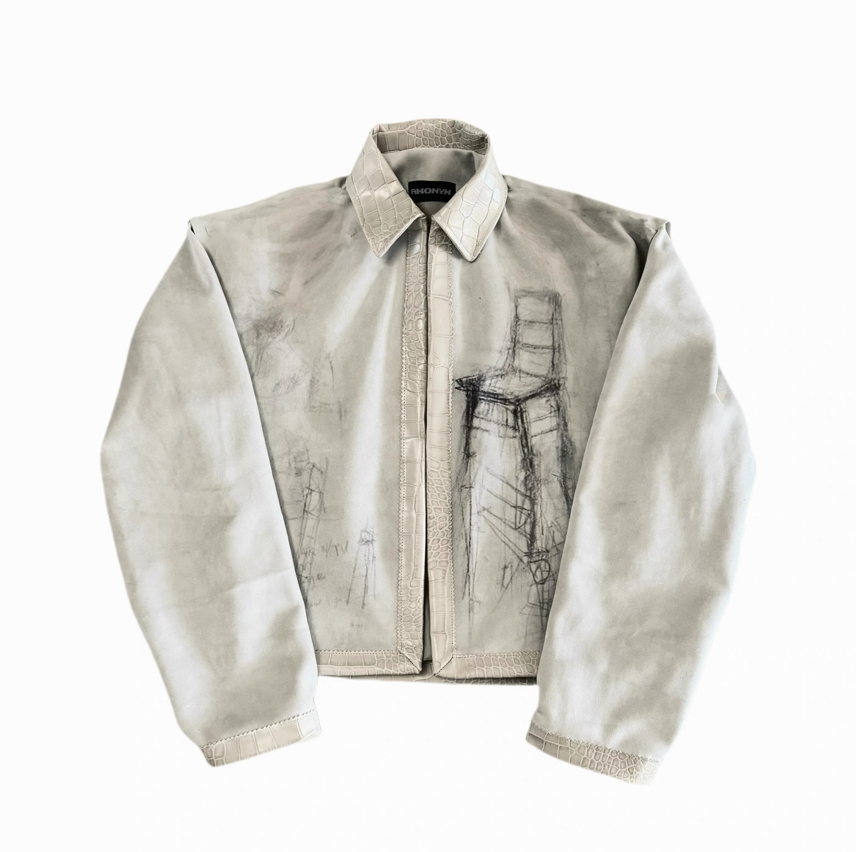 ANONYM 「BEDLAM」 禁书鳄纹石膏涂鸦夹克 BEDLAM PRINT JKT