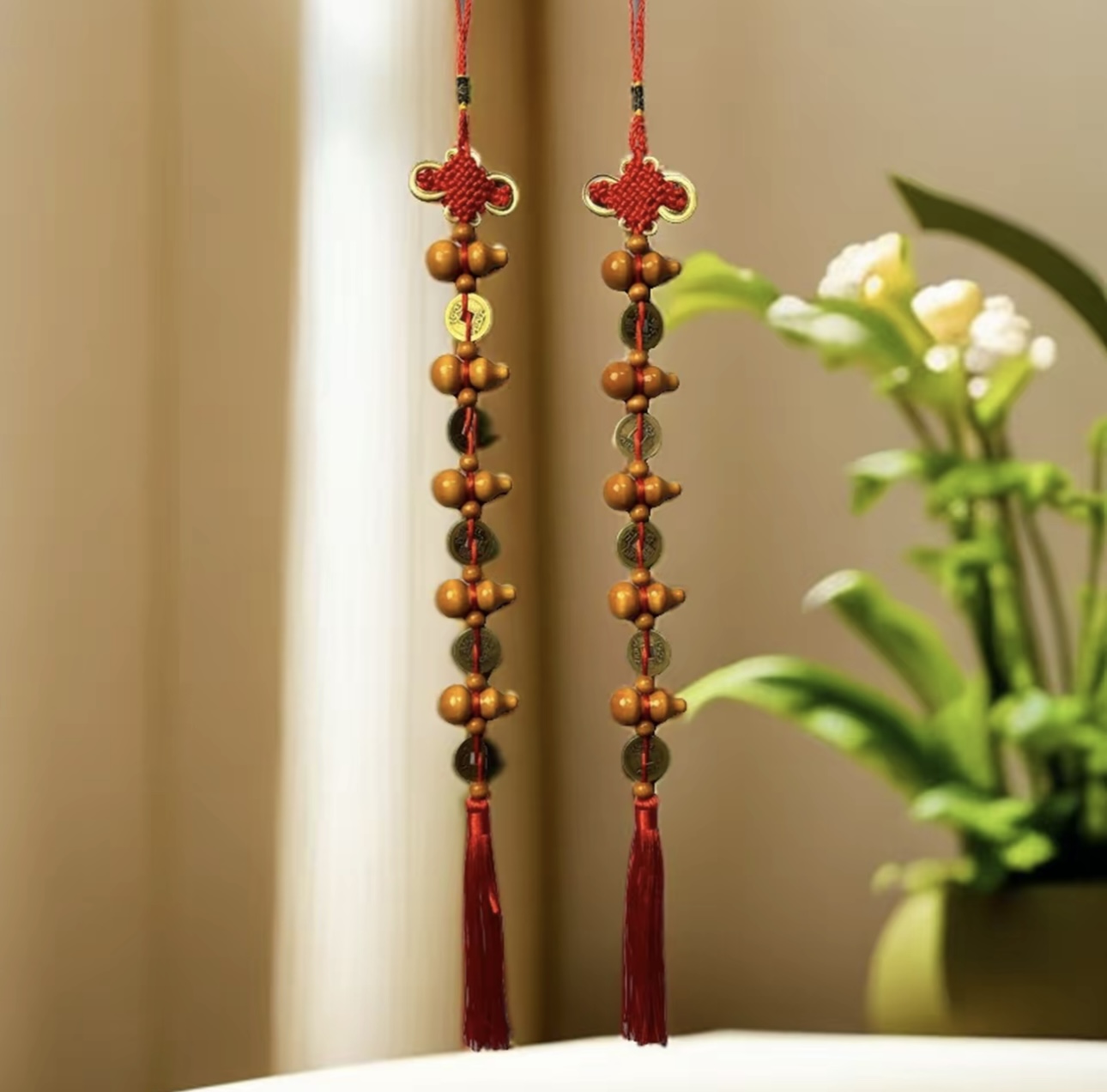 （拍一串送一串）九五至尊桃木铜钱葫芦吉祥挂饰