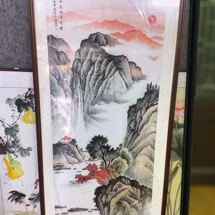 【闪购商品】国画奔***牛手绘国画带框