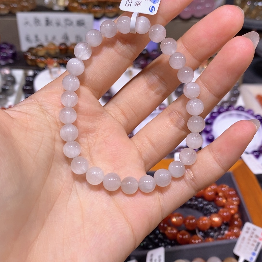 水晶手链未镶嵌白兔毛7m