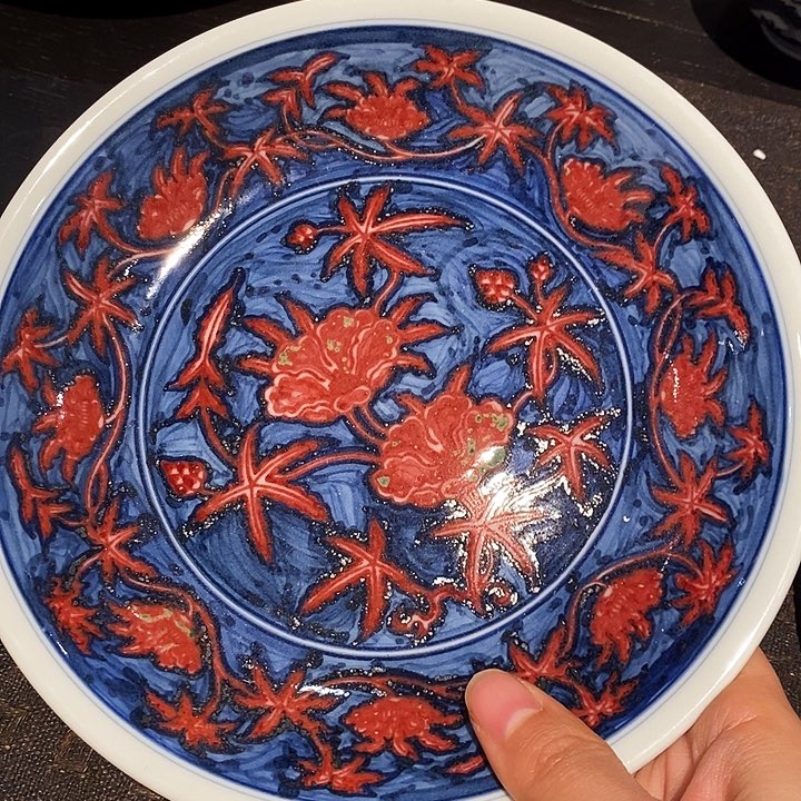 陶摆件青花釉里红拓水壶承