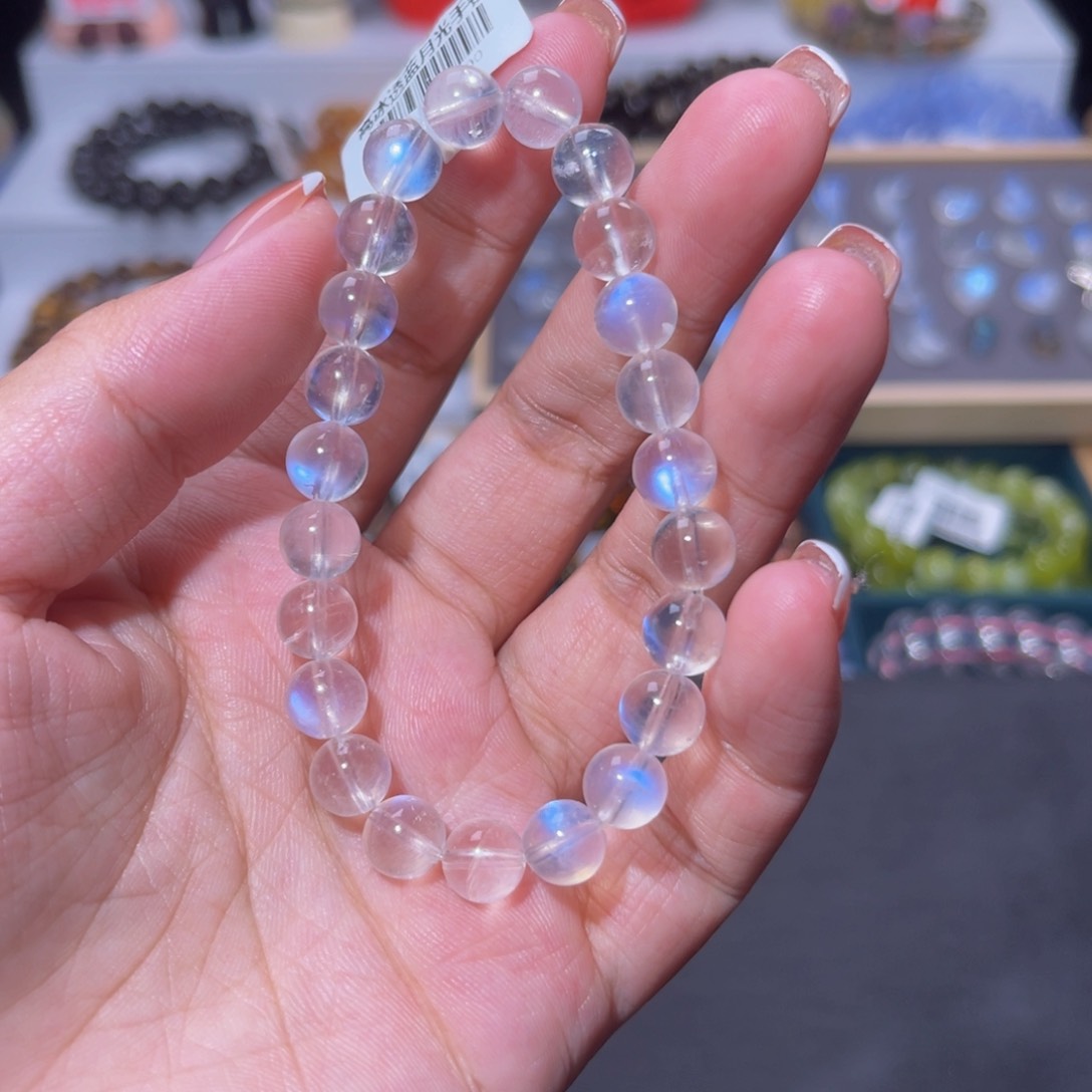 月光石手链未镶嵌?*三蓝月光手链8mm