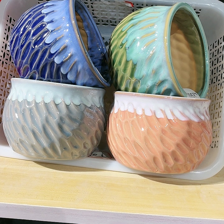 瓷片花盆多肉植物艺术品