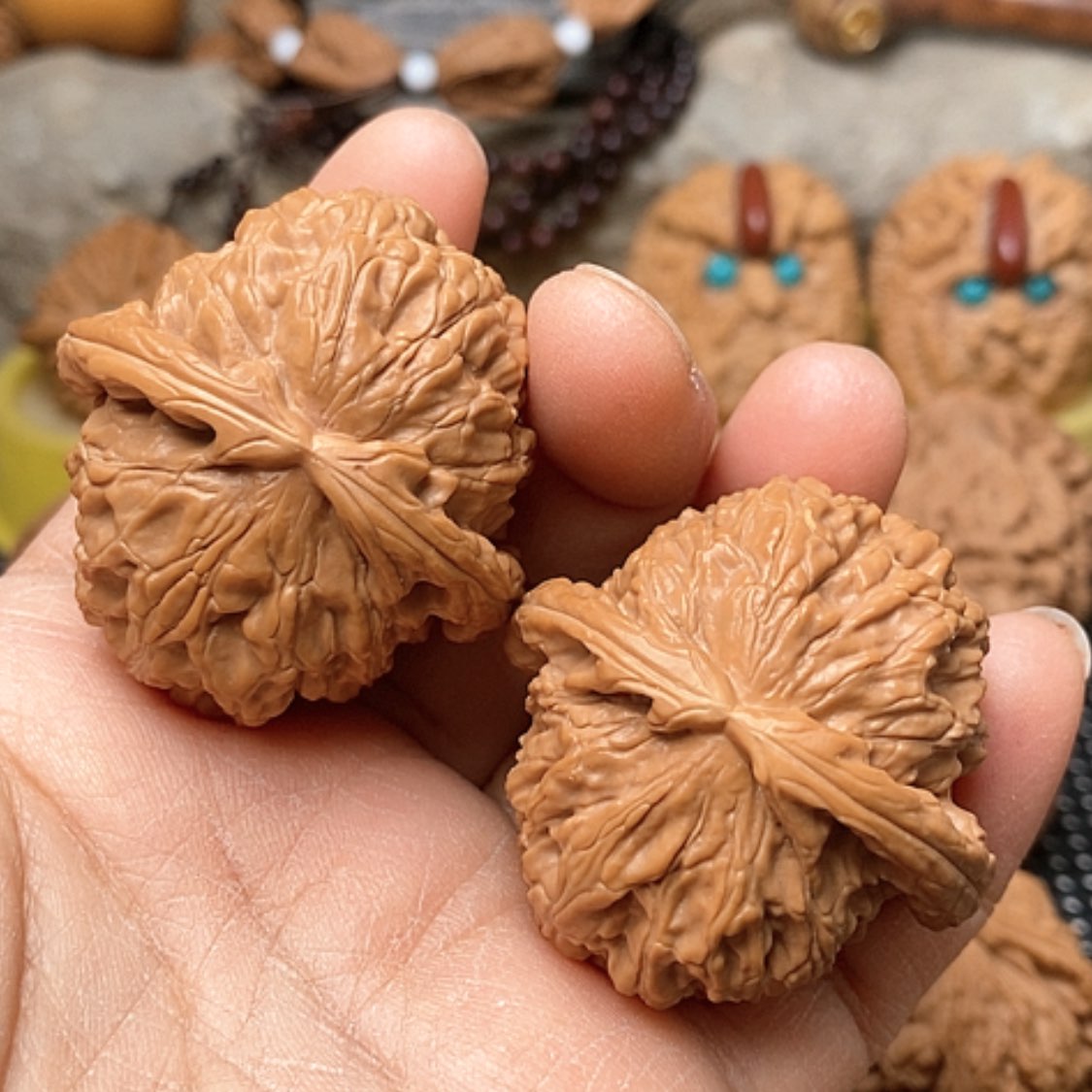 【闪购商品】文玩核桃把件41闷白