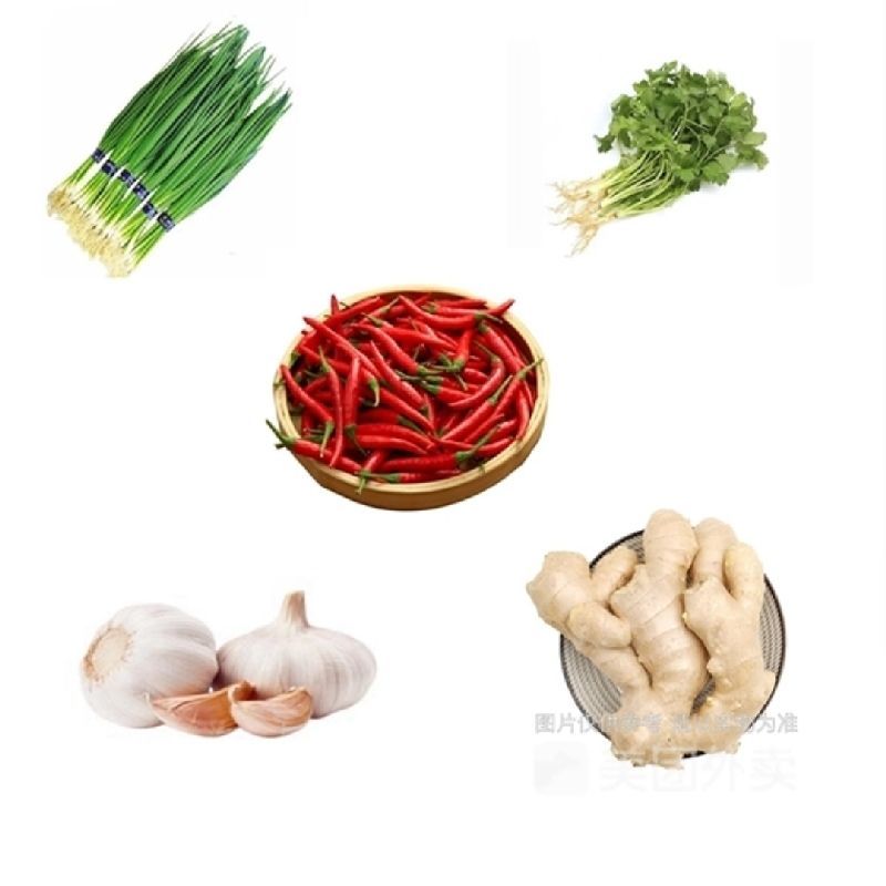 小米辣，香菜，蒜头，生姜，白头葱组合约150g