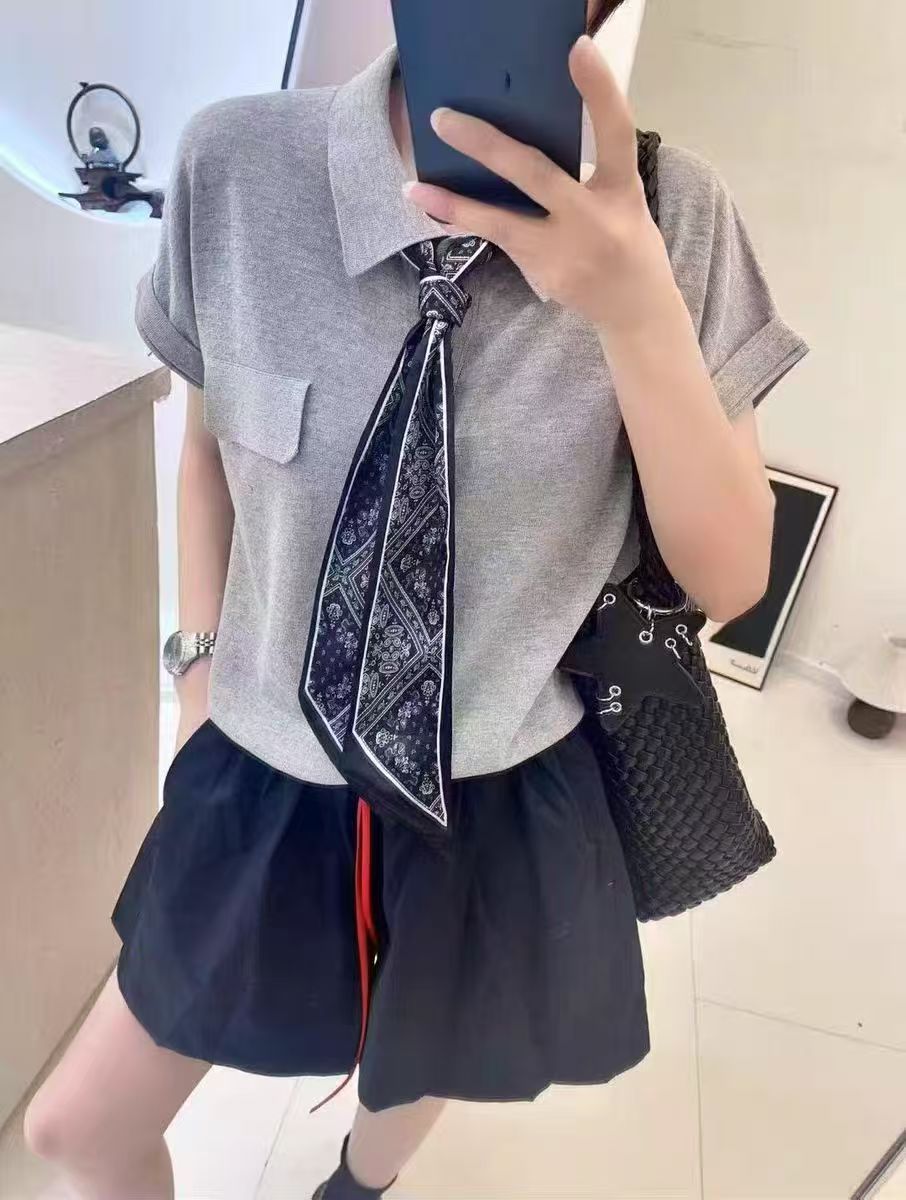澳燕服饰工厂2025夏季新款宽松设计感POLO领气质休闲时尚百搭