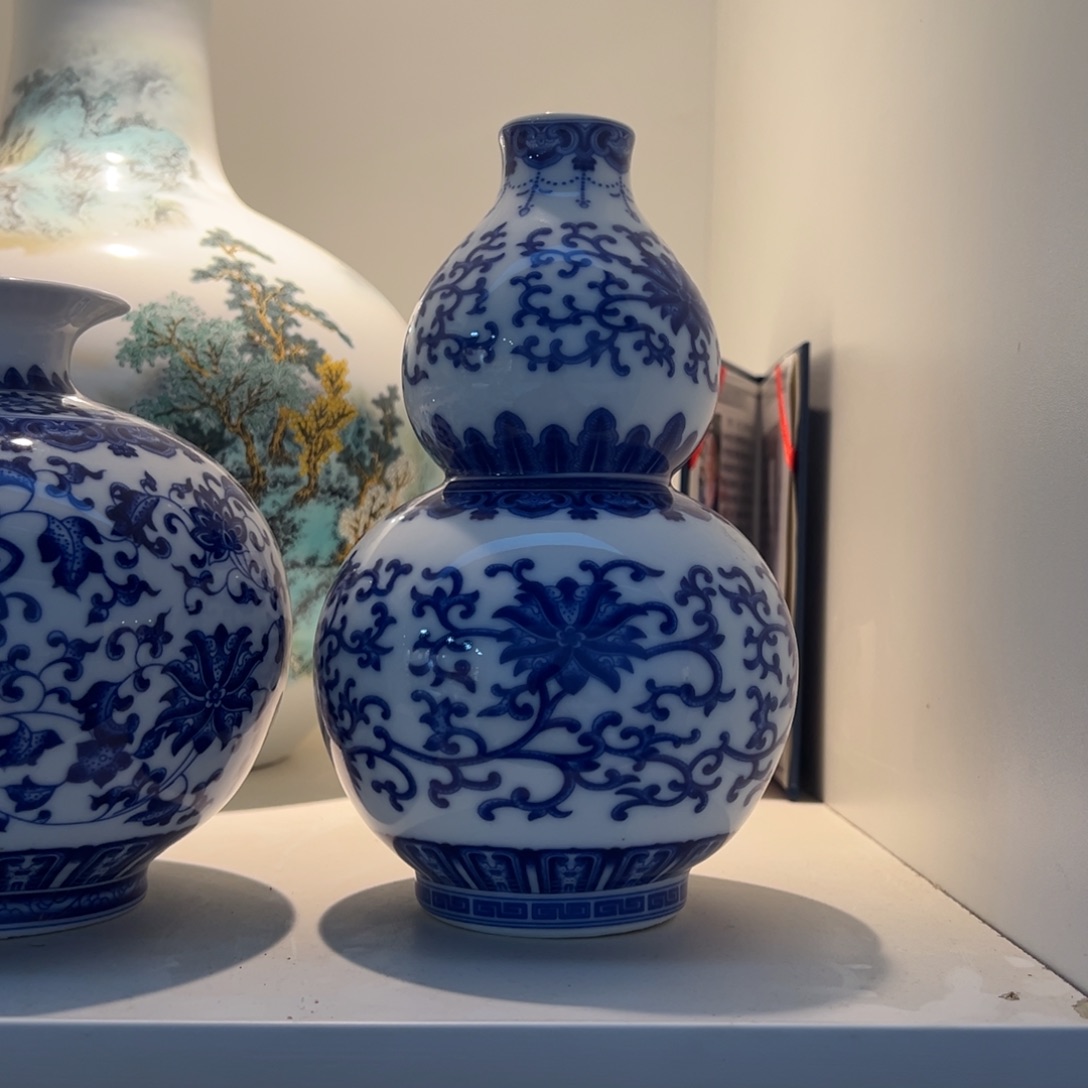 陶摆件21cm青花葫芦