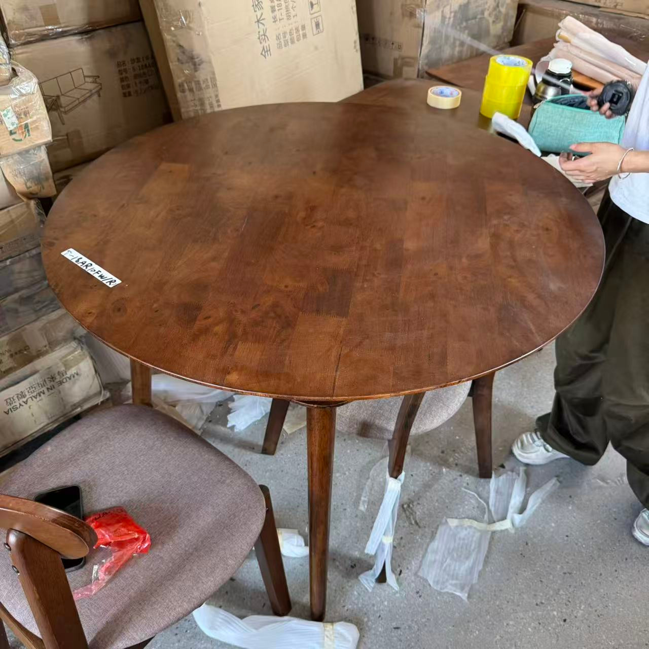 (颜色混发)T/18BR/S/F圆餐桌120*75cm【不包安装】库存尾货（三楼）