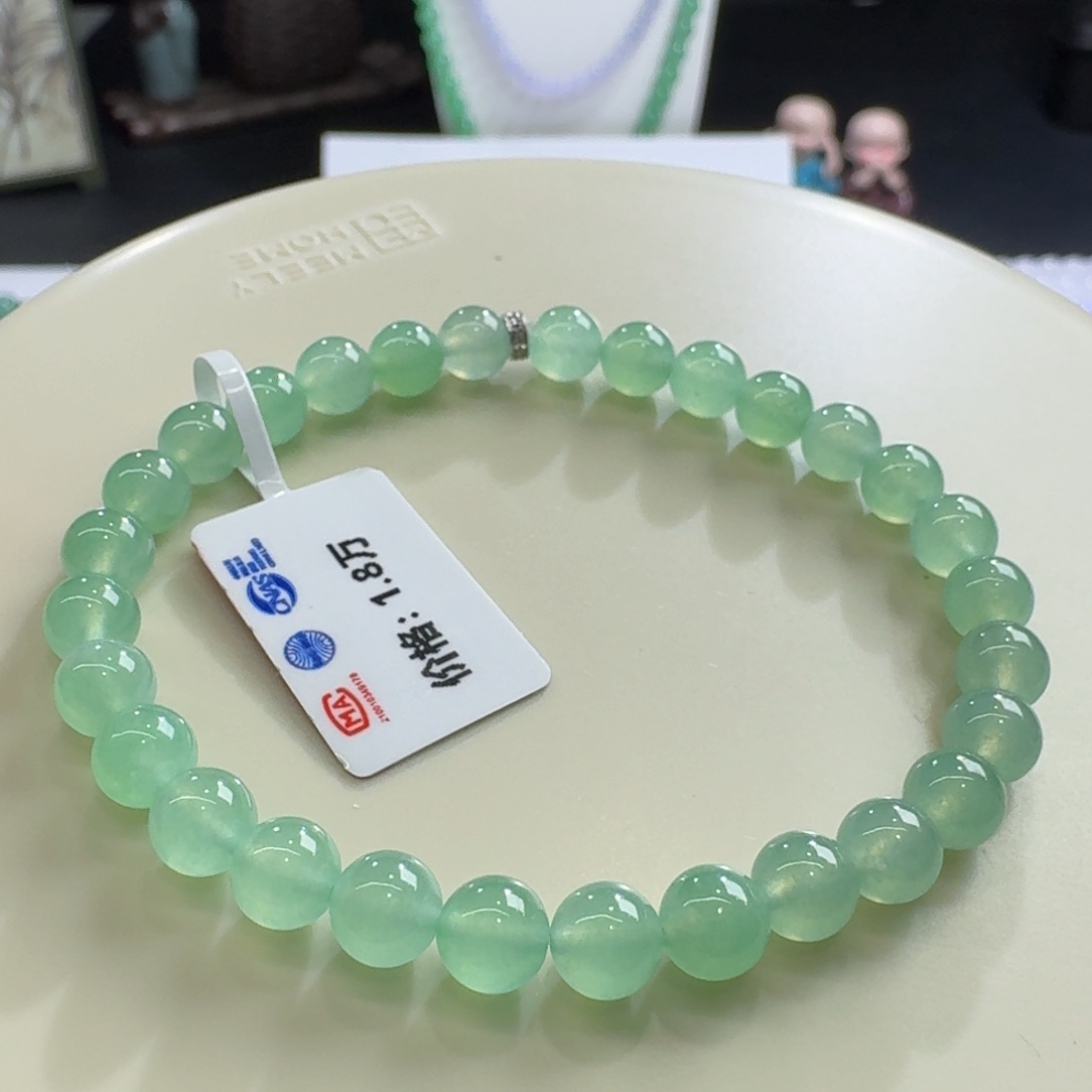 未镶嵌手链翡翠木纳高冰薄荷绿卡6夏日限定
