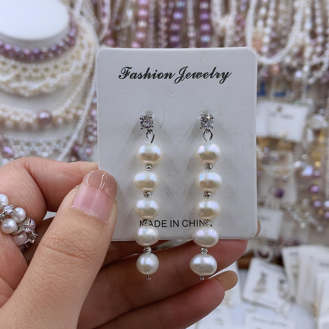 项链银S925镶嵌淡水珍珠