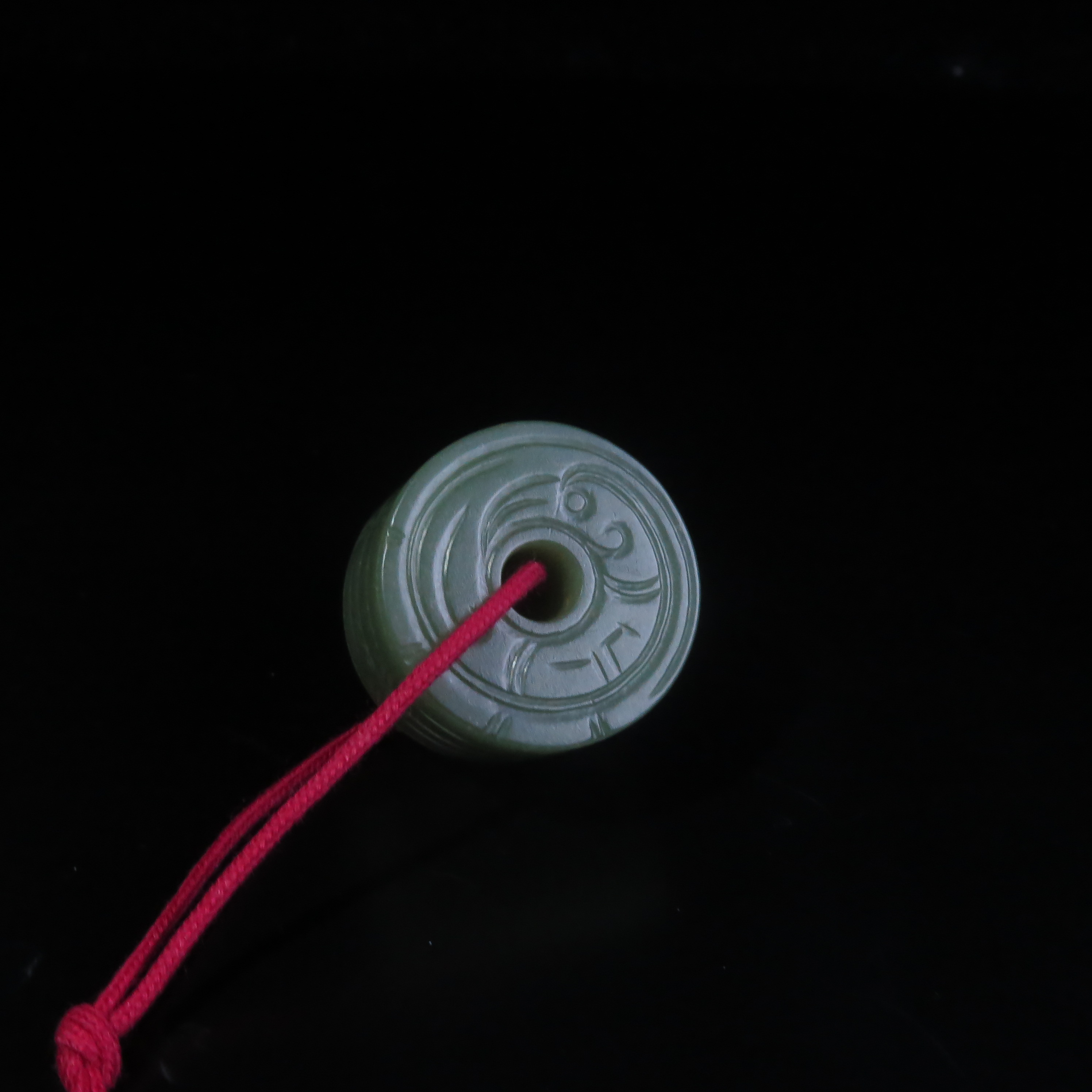 清代坡刀工玄鸟纹玉勒/MZ517214/和田玉/民族文物