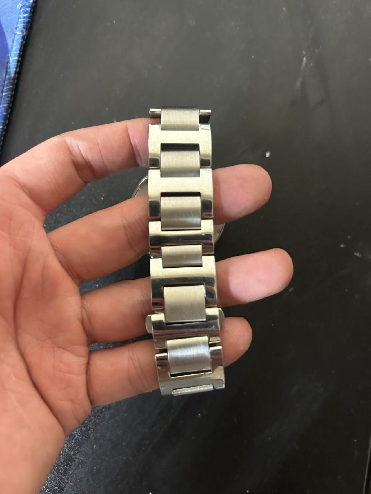 适配多种手表的男女通用实心精钢表带折叠扣表链