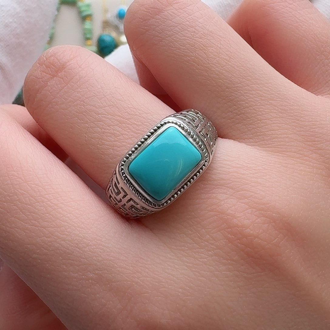 绿松石珠宝奇石银S925镶嵌