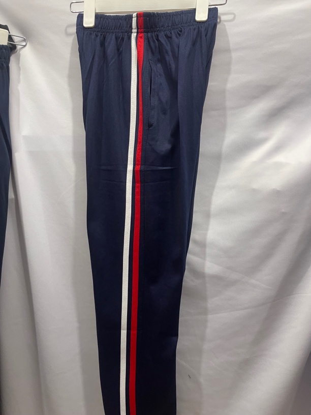夏季薄款校服裤藏青色红白条薄长裤校服裤中小学生休闲裤