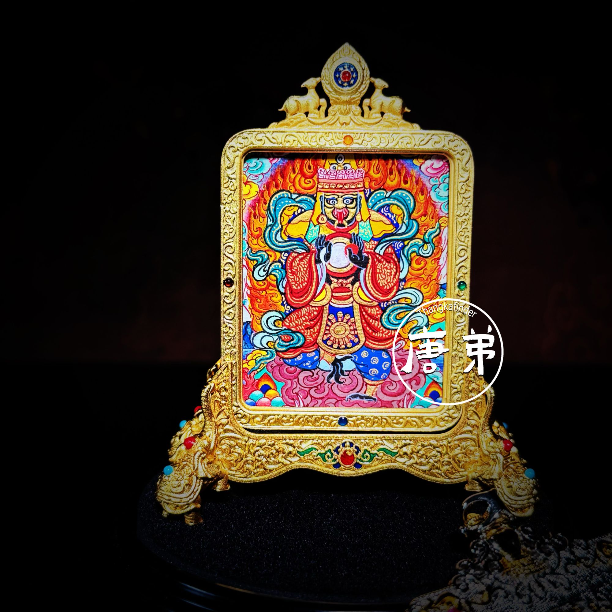 扎基拉姆唐卡吊坠全身像热贡纯手绘唐卡