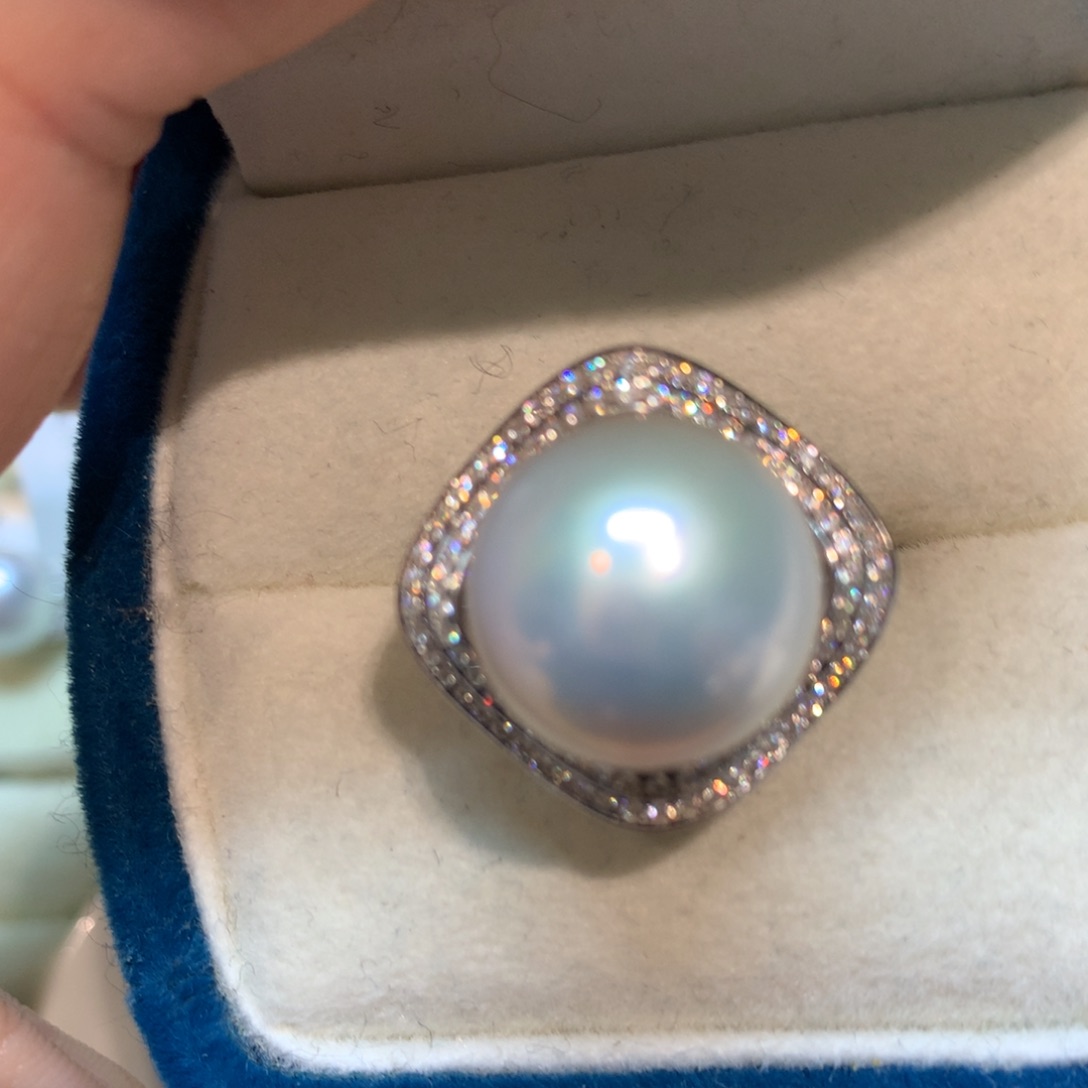 淡水珍珠戒指银S925镶嵌