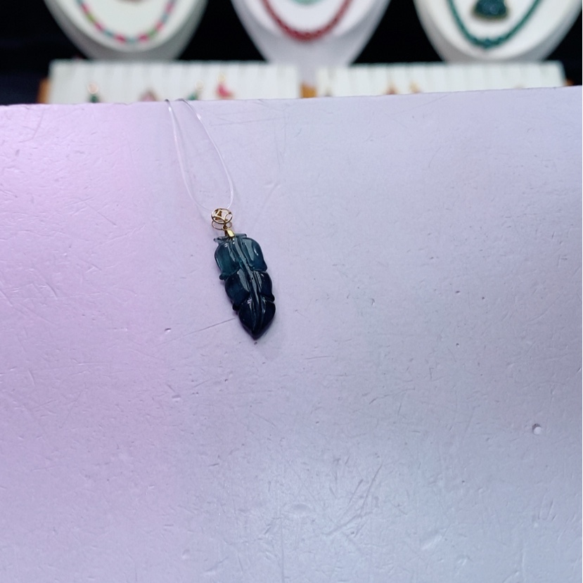 【闪购商品】碧玺碧玺m18K金镶嵌吊坠