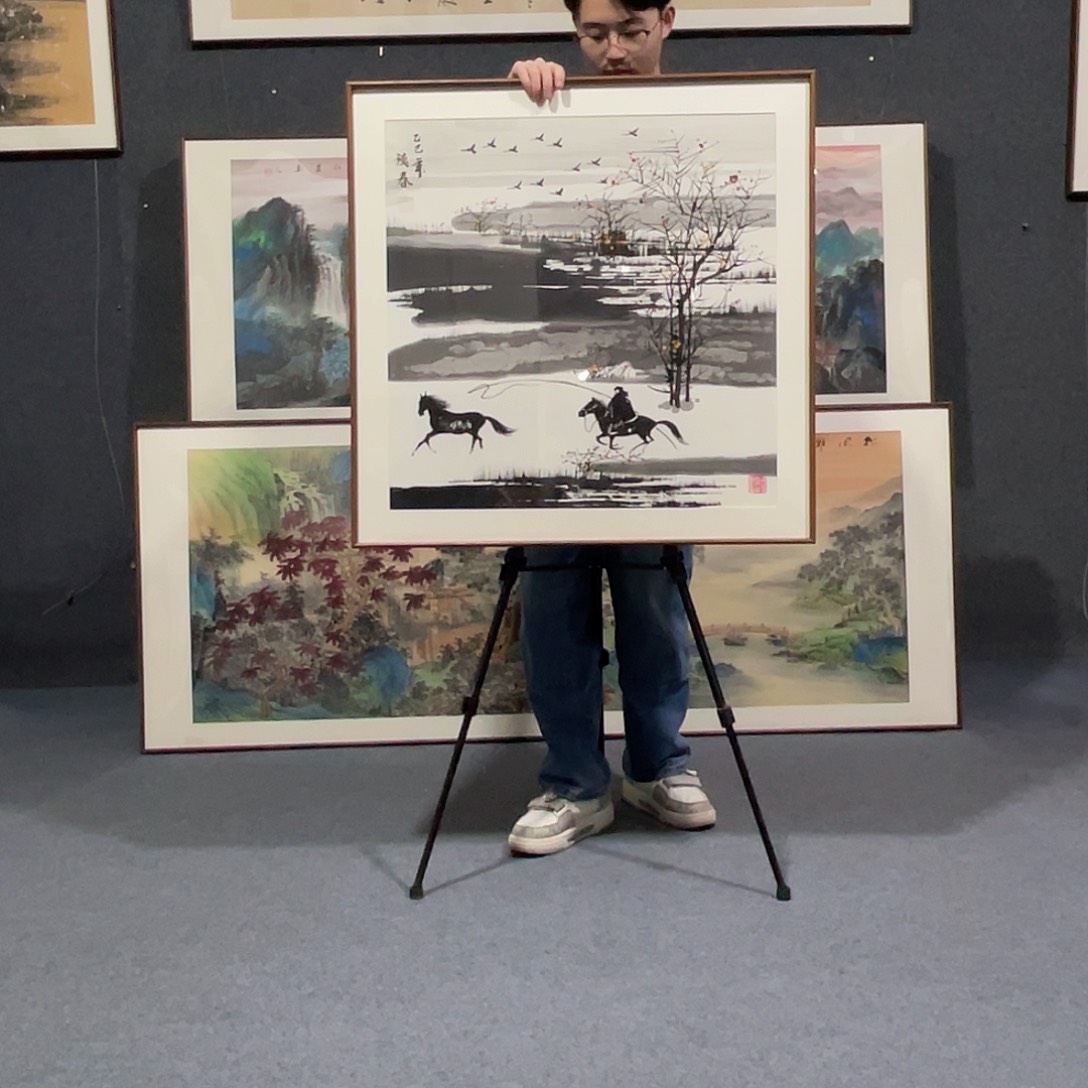 国画手绘作品带框