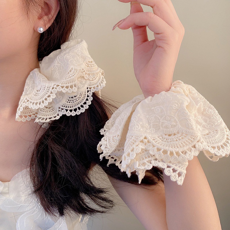 清纯初恋 白色蕾丝花边大肠发圈韩系温柔大号头绳发饰简约头绳