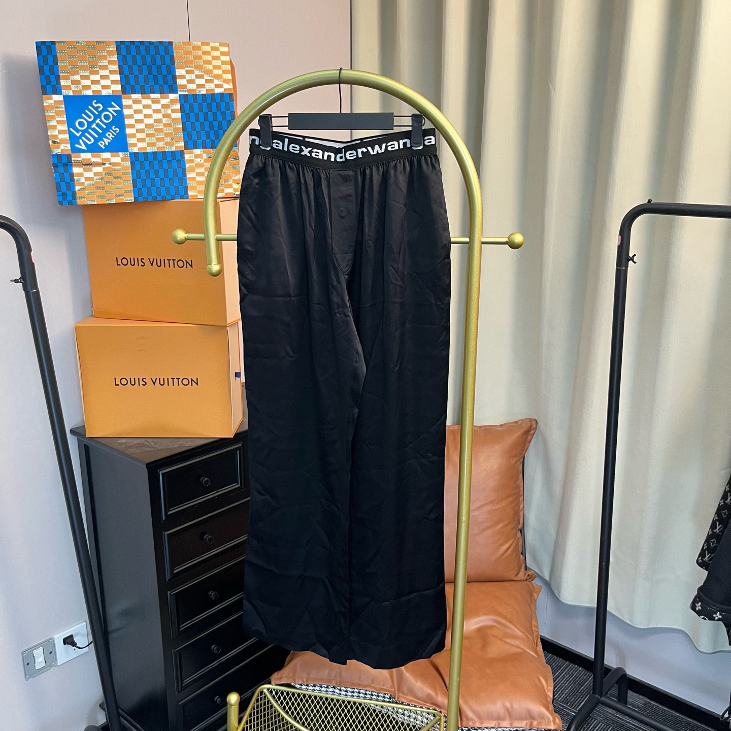 99新 ALEXANDER WANG 黑色腰带休闲裤 m码/99新