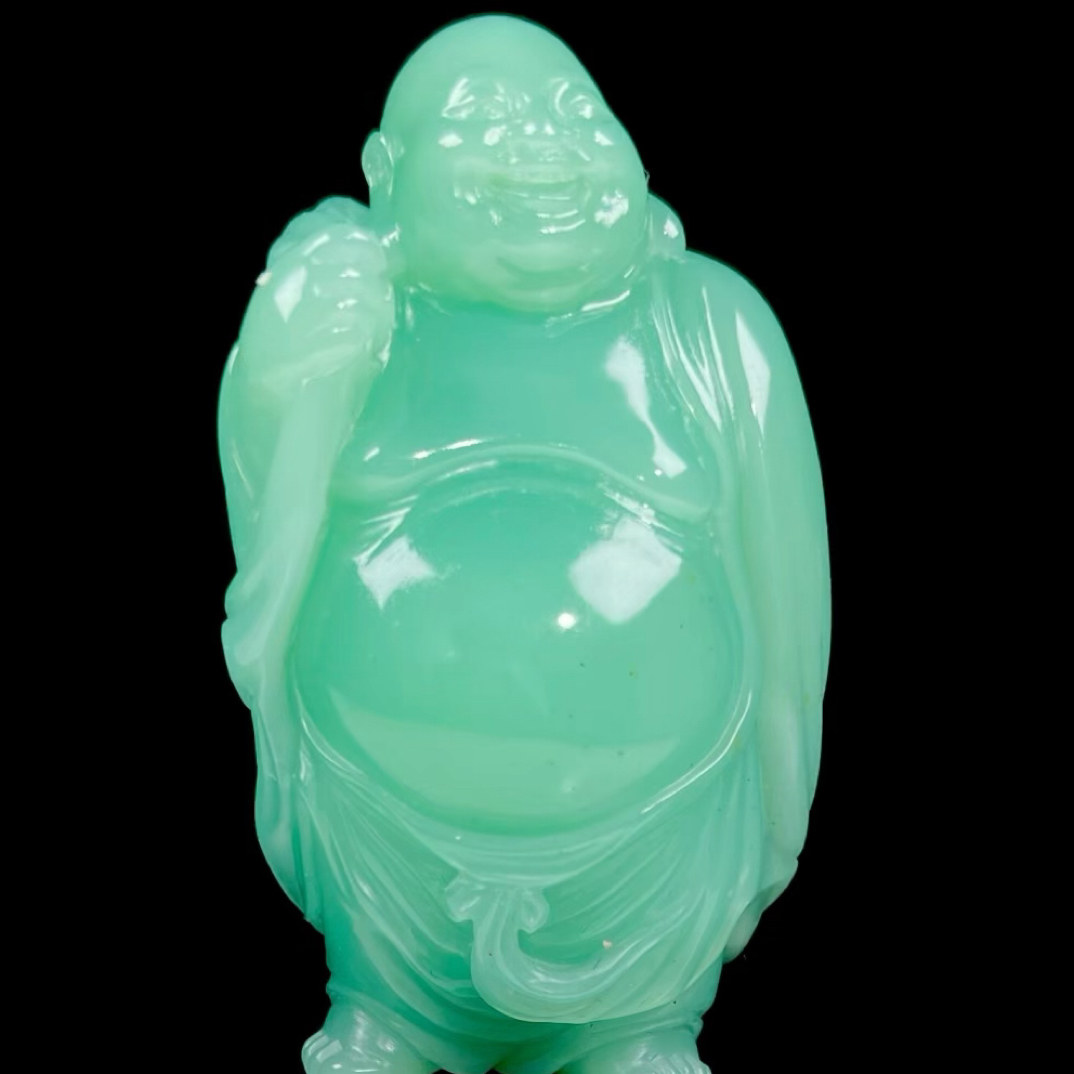 精品雅安绿梅子青皆大欢喜 重127.7克 尺寸7.2/4.1/3.3cm