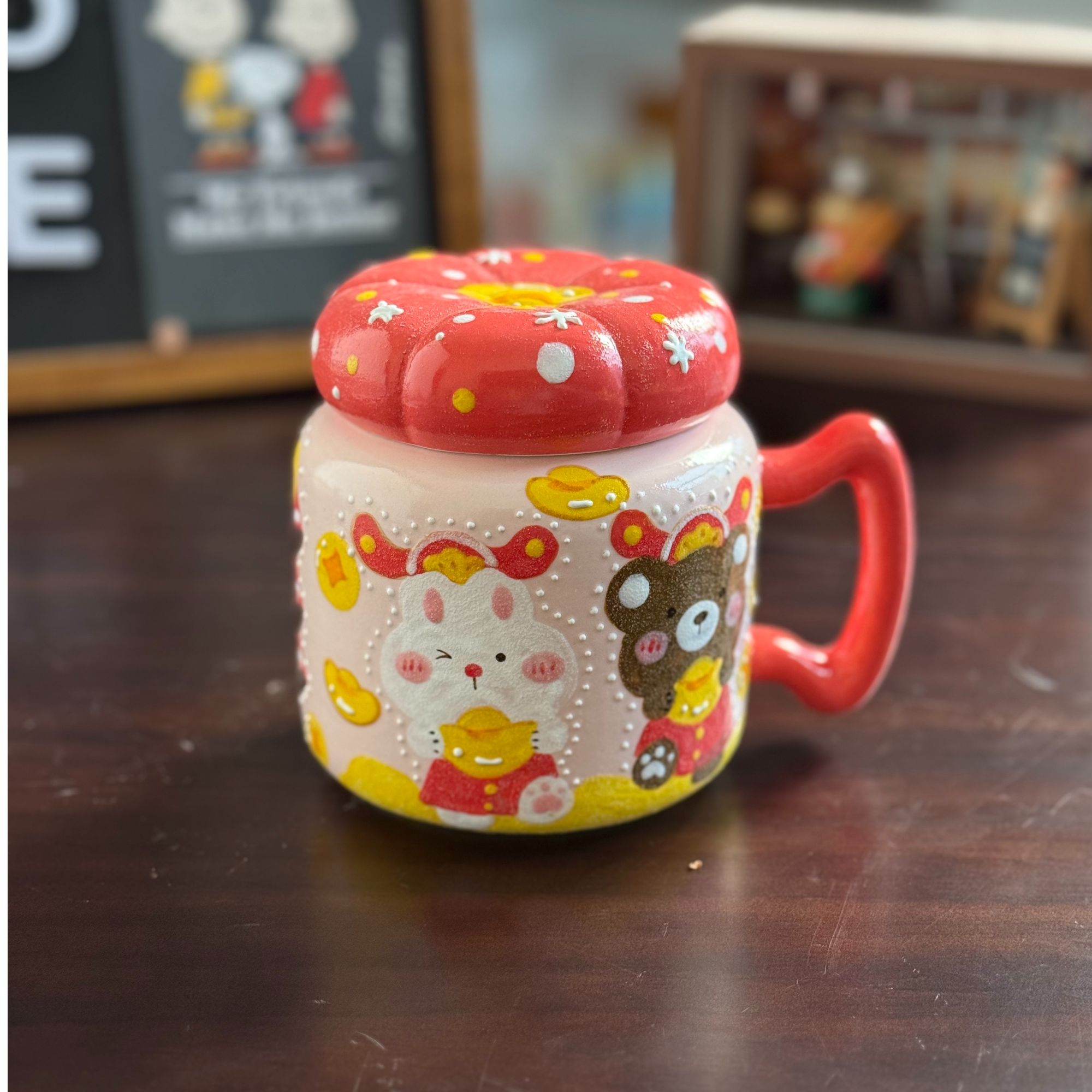 编号232新年款熊兔南瓜杯