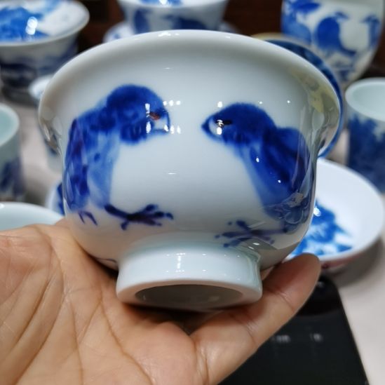 ****浅杯张学鸿老师青花釉里红