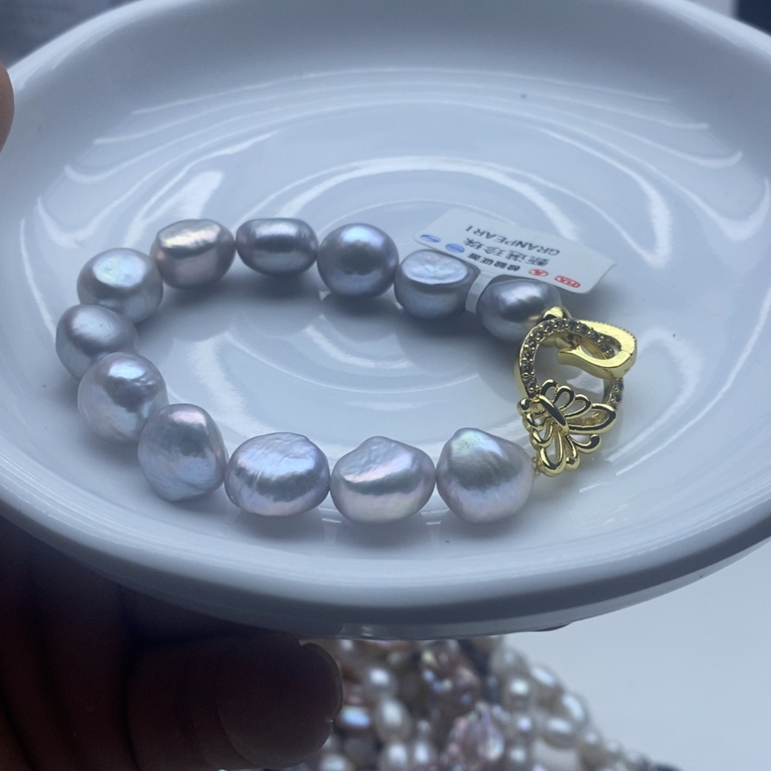 银S925镶嵌海水珍珠耳饰