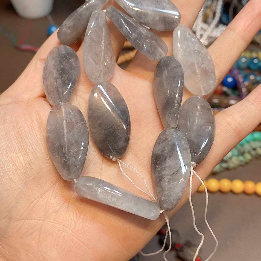 玛瑙/玉髓散珠天然云雾水晶